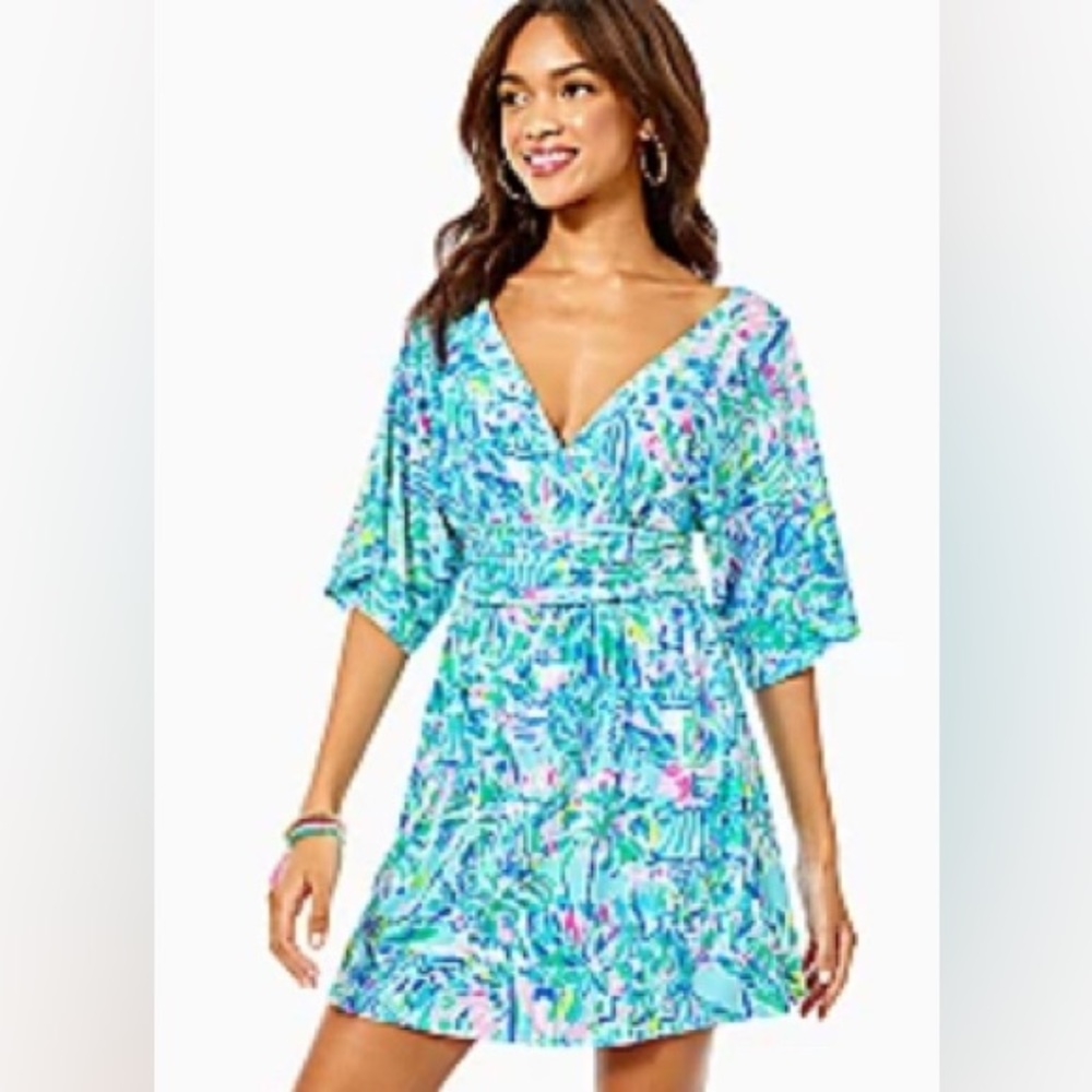 Lilly Pulitzer Parigi Skort Romper Size XS in Blue Ibiza Cabana Cocktail